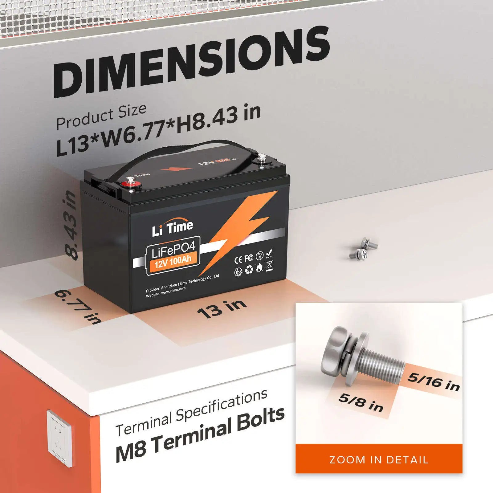 US Local Stock 12V 100Ah LiFePO4 Battery Deep Cycle Smart BMS Energy Storage for RV Marine Wholesale Distributor Supply