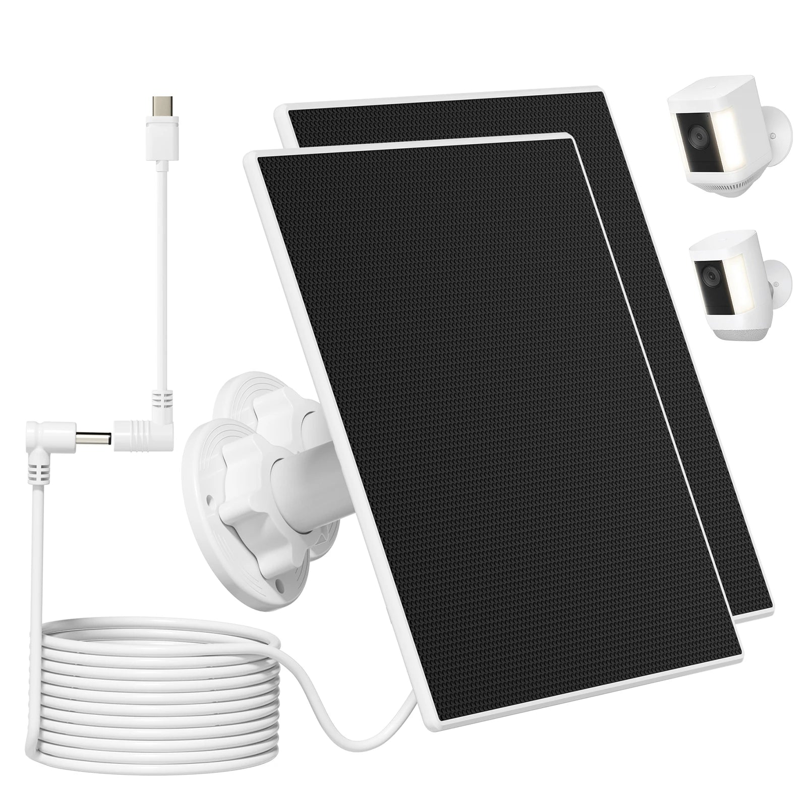 OEM 3W Solar Panel Ring Camera Charger 2-Pack 4000mAh Battery Compatible Ring Spotlight CE RoHS FCC UL MSDS UN38.3