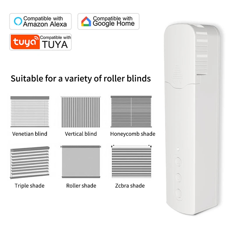 Tuya Smart Home Zigbee Remote Control Shade Shutter Zebra Chain Roller Motor Solar Panel Alexa Smart Curtain Blinds Window