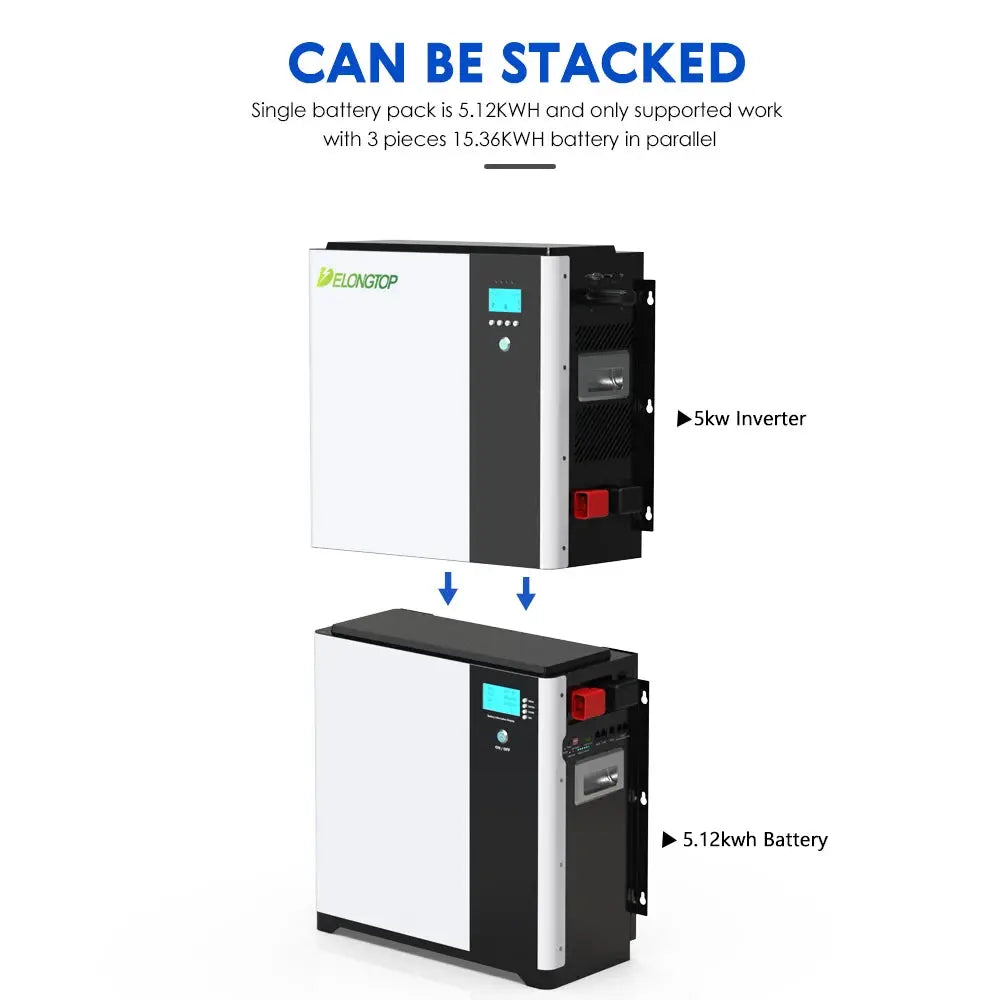 EU Stock Battery Wall Mounted BYD 48V 100Ah 5Kwh 10Kwh 15Kwh Battery Pack All in One Inverter and Battery for Solar Panel System PRIME RJ SOLAR PH