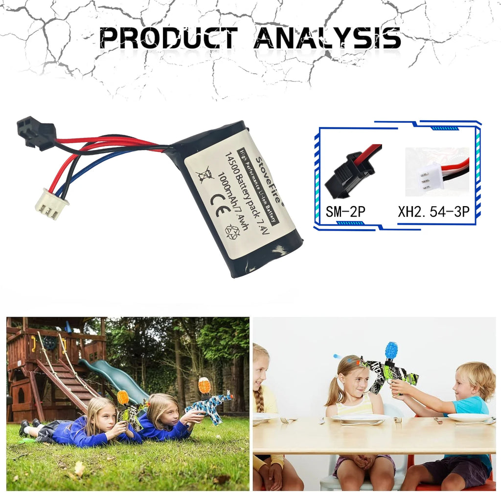 7.4 Volt Lithium Ion Battery 1000mAh 800mah 500mAh Factory Direct 14500 for RC Airplane Wholesale Rechargeable Li-ion Battery