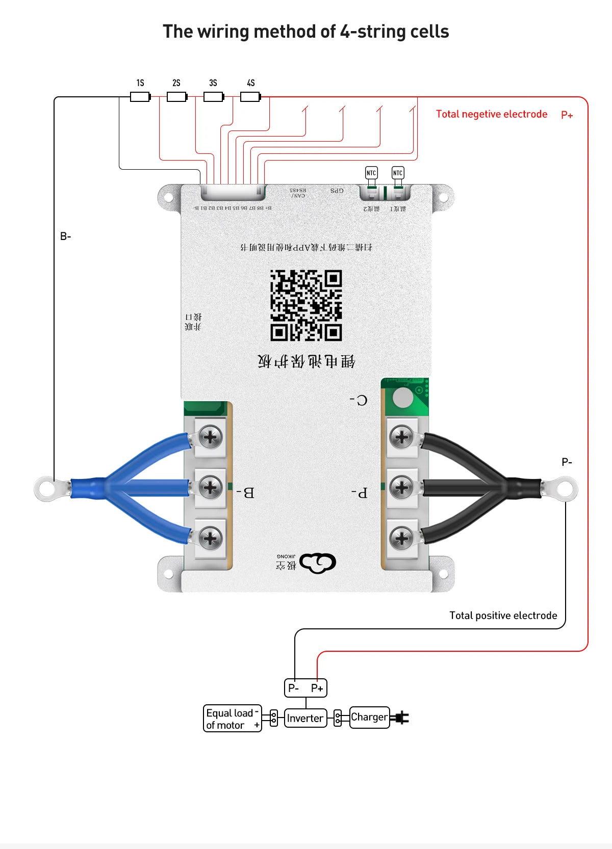 JK-BD6A17S6P JIKONG Active Balanced 17S 20S 24S Smart 200A Lifepo4 Li-Ion Lto Battery BMS PCB CE/FCC/RoHS Certified Power/