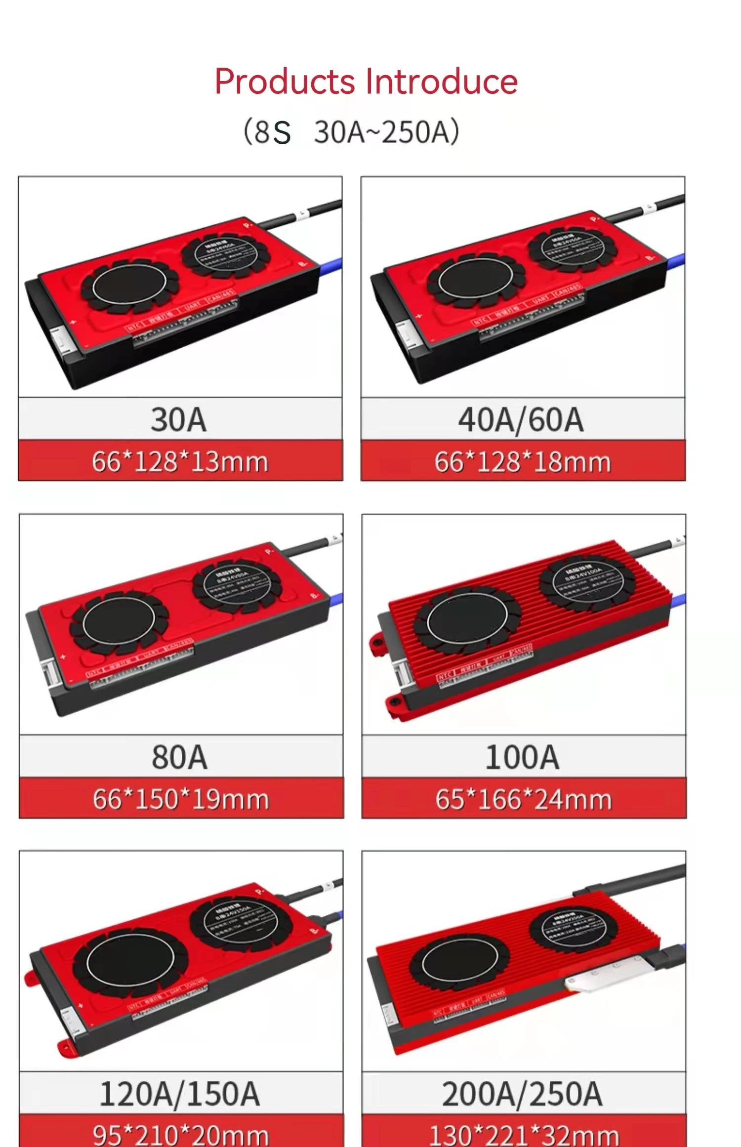 Daly 12v 24v 36v 48v 60v 72v BMS Battery Management System 20a 40a 60a 100a 150a 200a 250a lifepo4 bms 8s 24v 100a bms