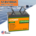 US Stock 12.8V 100Ah LiFePO4 Lightweight Lithium Ion Battery Pack 100A BMS 1280Wh Capacity 5-Year Lifespan for RV/Trolling