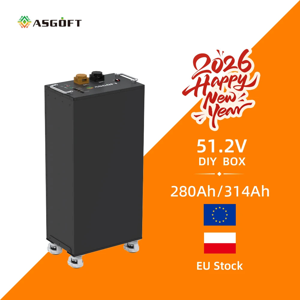 Poland EU Stock 51.2V 48V 280ah 300ah 320ah DIY Kit LiFePO4 Energy Storage Battery Pack Box Air Breaker and Active Balancer PRIME RJ SOLAR PH