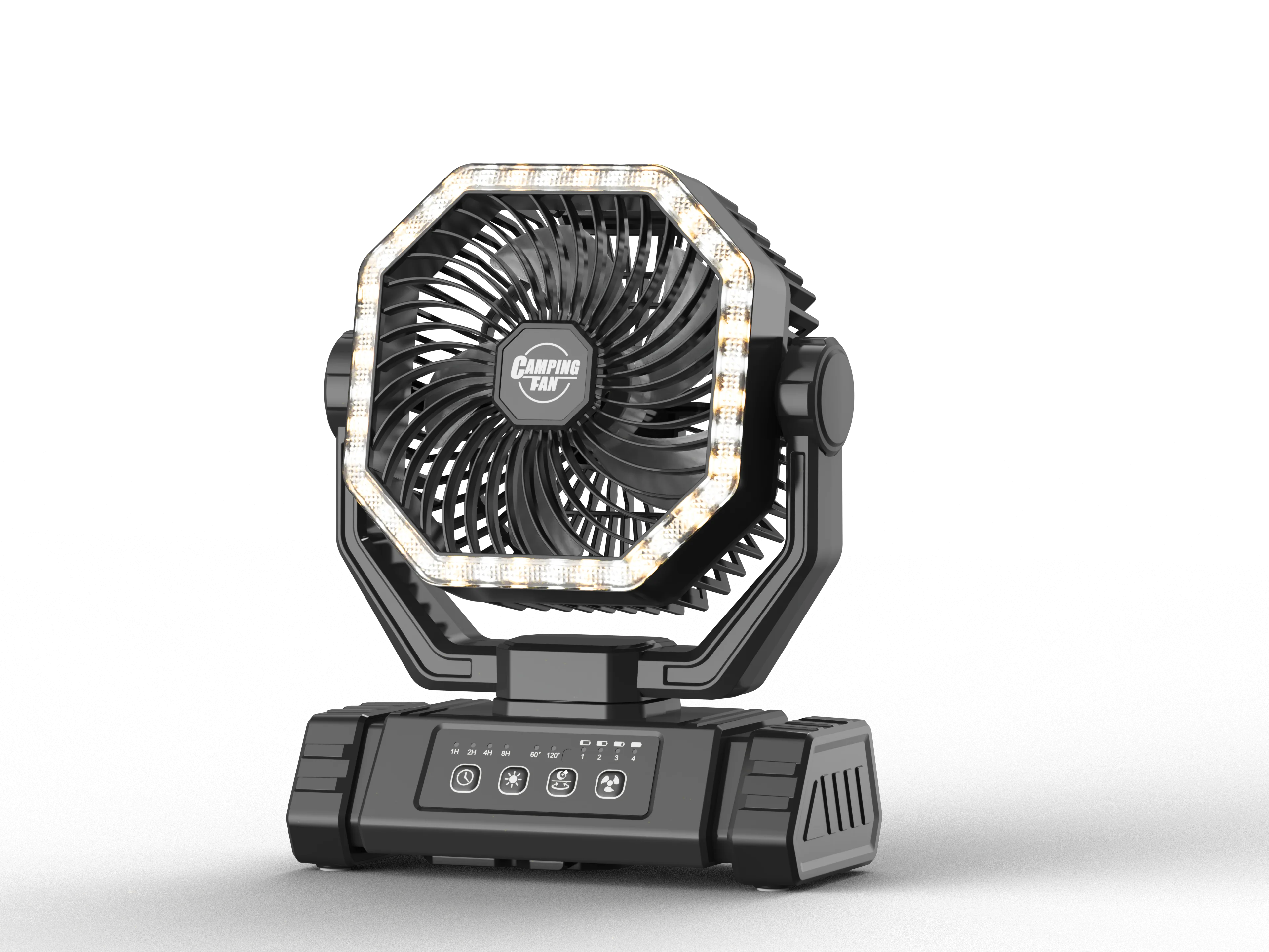 OEM F6 20000mAh Solar Portable Rechargeable Outdoor Camping Fan with Lights 1-Year Warranty