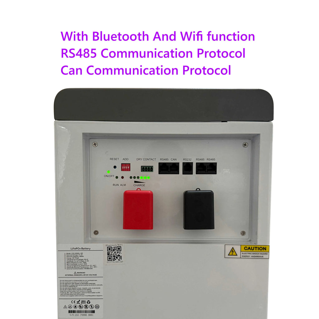 51.2V 30kWh LiFePO4 Floor Mounted Solar Energy Storage Battery for Home Solar Energy Storage with BMS Bluetooth WiFi Monitoring