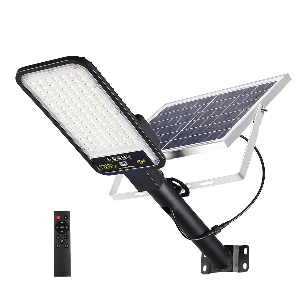 Dingdian LED Street Light Outdoor Lighting Motion Sensor Remote Control Solar Powered Waterproof IP66 Solar Street Light Pole