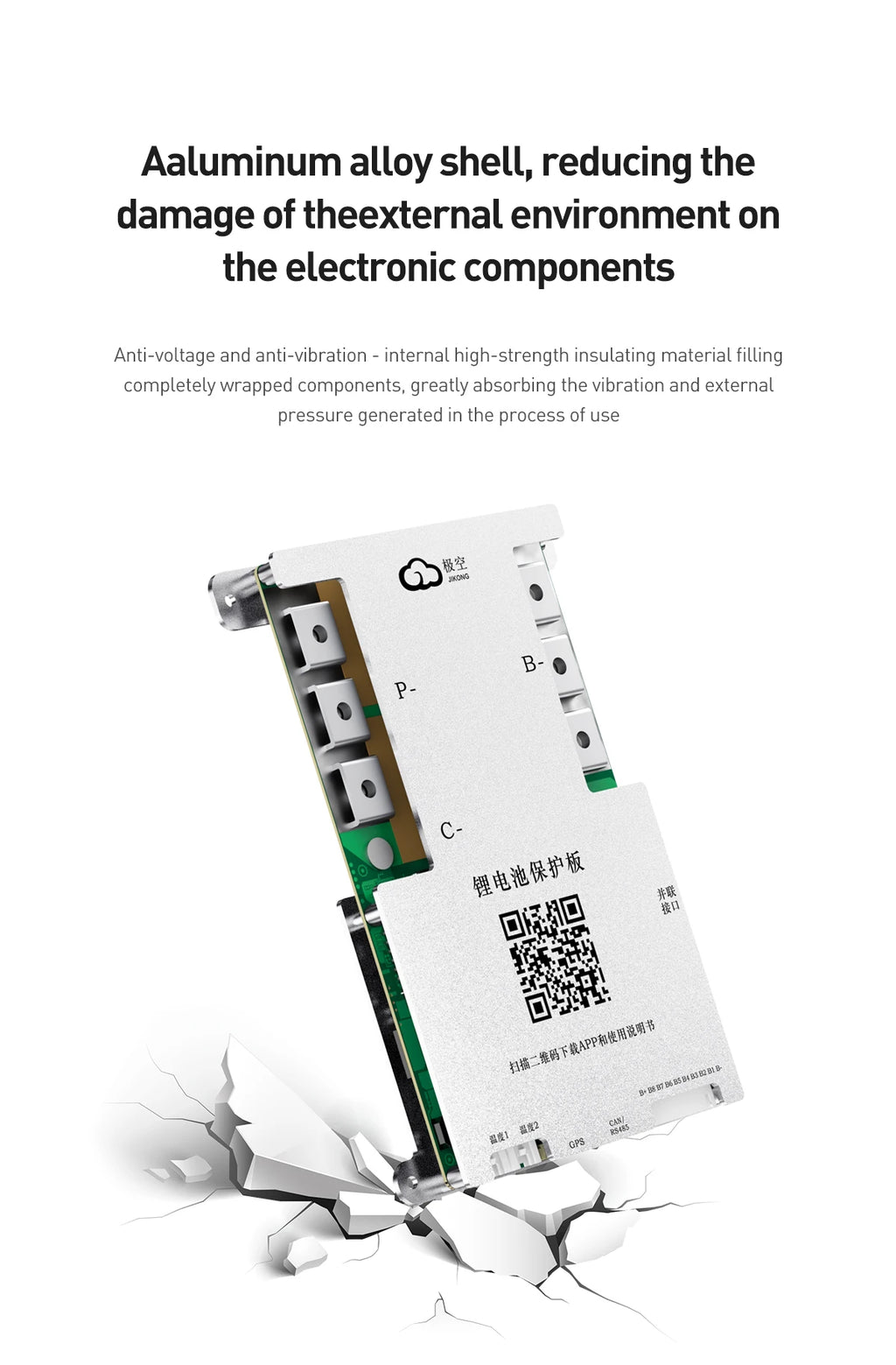 JK-BD6A17S6P JIKONG Active Balanced 17S 20S 24S Smart 200A Lifepo4 Li-Ion Lto Battery BMS PCB CE/FCC/RoHS Certified Power/