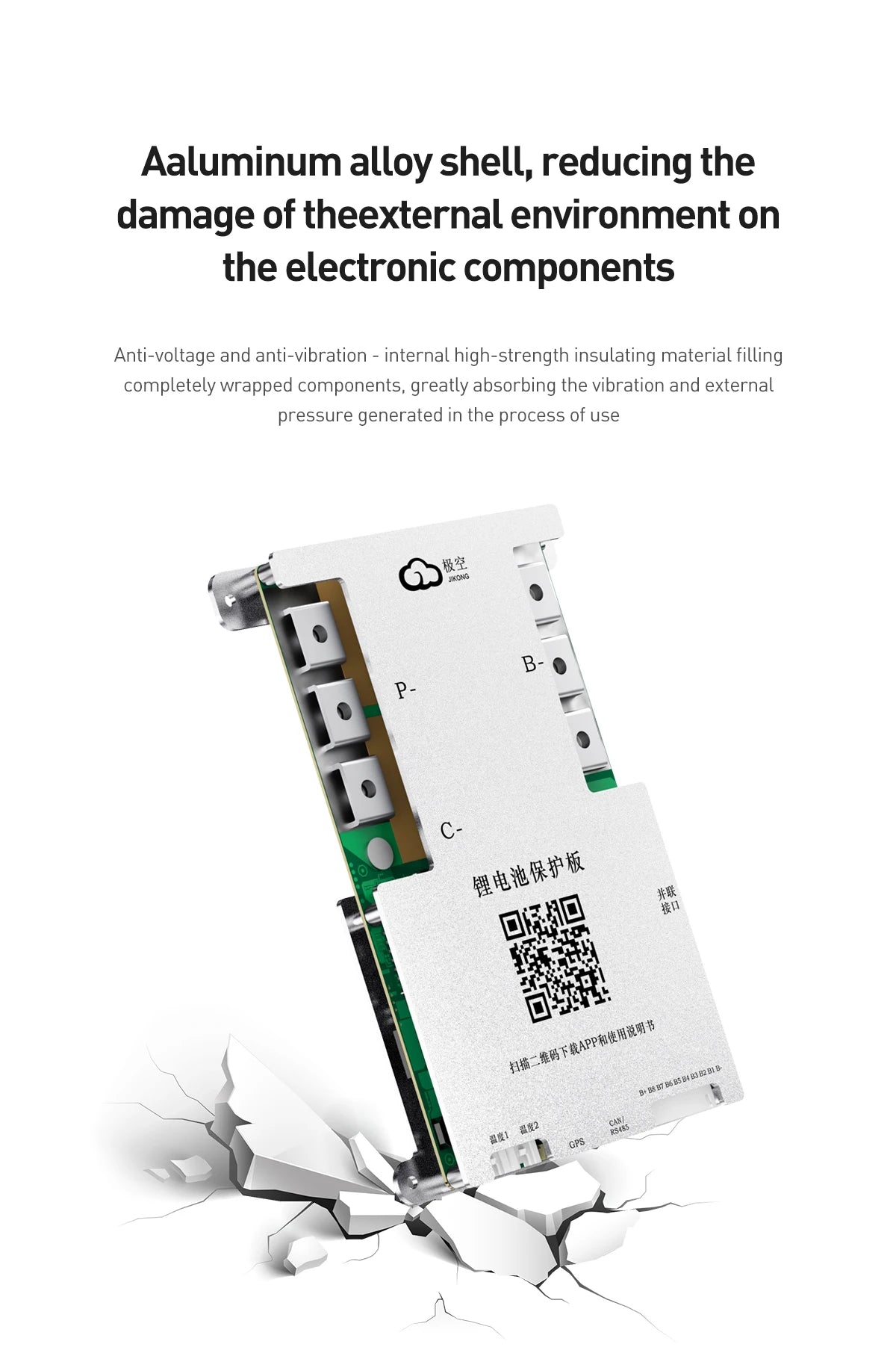 JK-BD6A17S6P JIKONG Active Balanced 17S 20S 24S Smart 200A Lifepo4 Li-Ion Lto Battery BMS PCB CE/FCC/RoHS Certified Power/