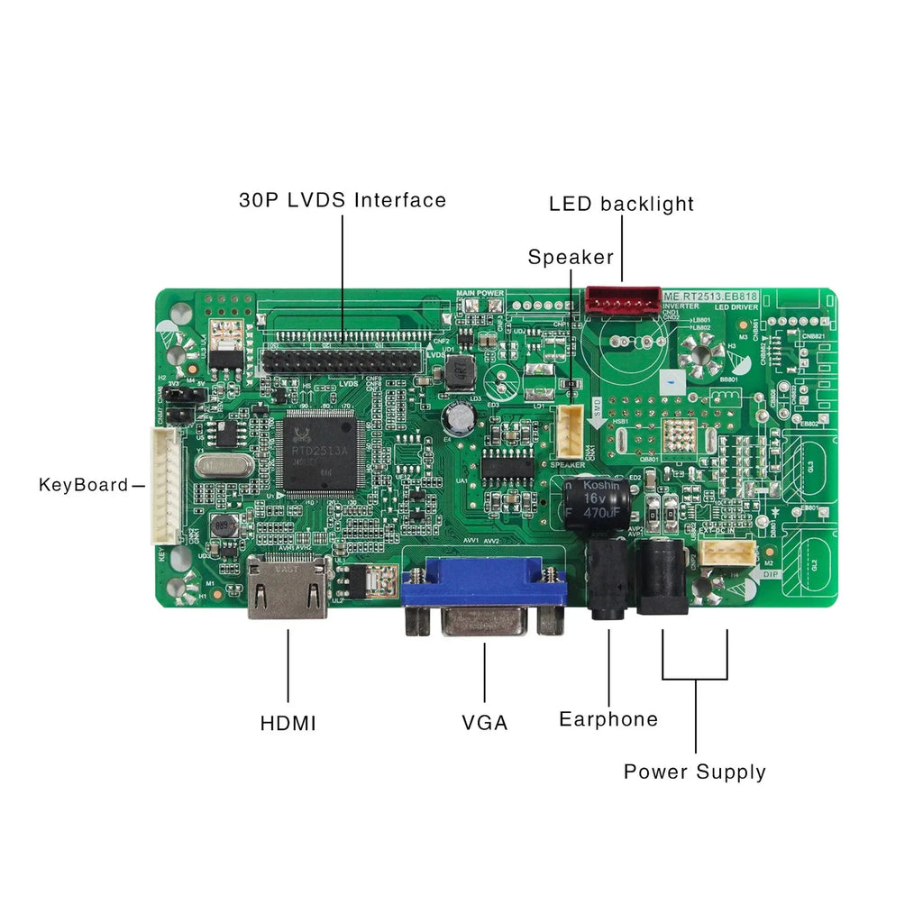 New Single ME.RT2513.EB818 Motherboard LCD Driver Board - Universal HD-MI LCD Controller Ad Board TFT LCD Displays