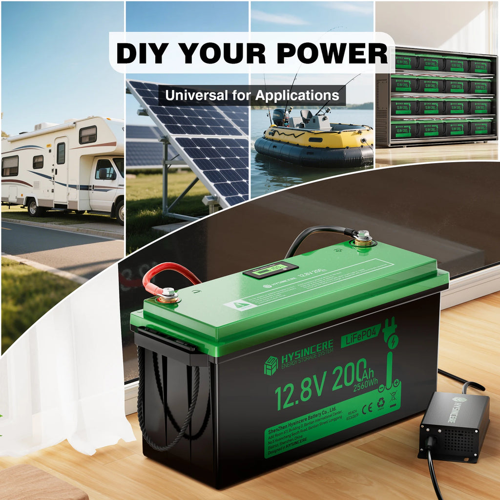 HYSINCERE 12.8V 24V 36.8V LiFePO4 Standard Screen Battery 63 150Ah Safe Large Capacity 6000 Cycles for Marine Boat Navigation PRIME RJ SOLAR PH
