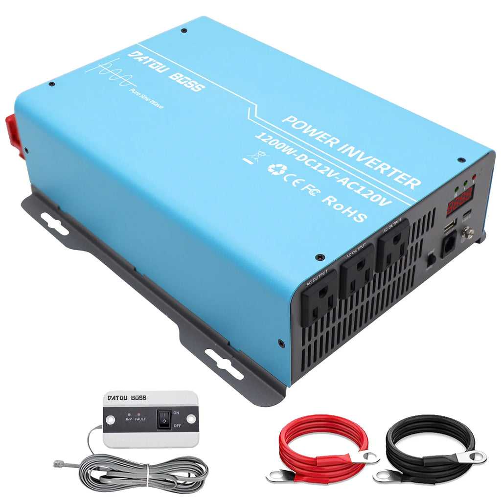 US WAREHOUSE  12v to 110v 220v 50hz 60hz 2.2KW Car Power Converter Pure Sine Wave Off Grid Inverter for  Solar Home RV Backup