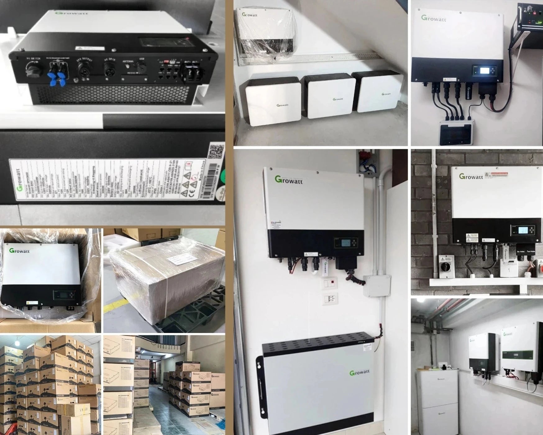 Growatt Hybrid Solar Inverter 3kw 5kw 6kw 8kw 10kw Smart Phase All in One Solar Inverter for Home Solar Panel System