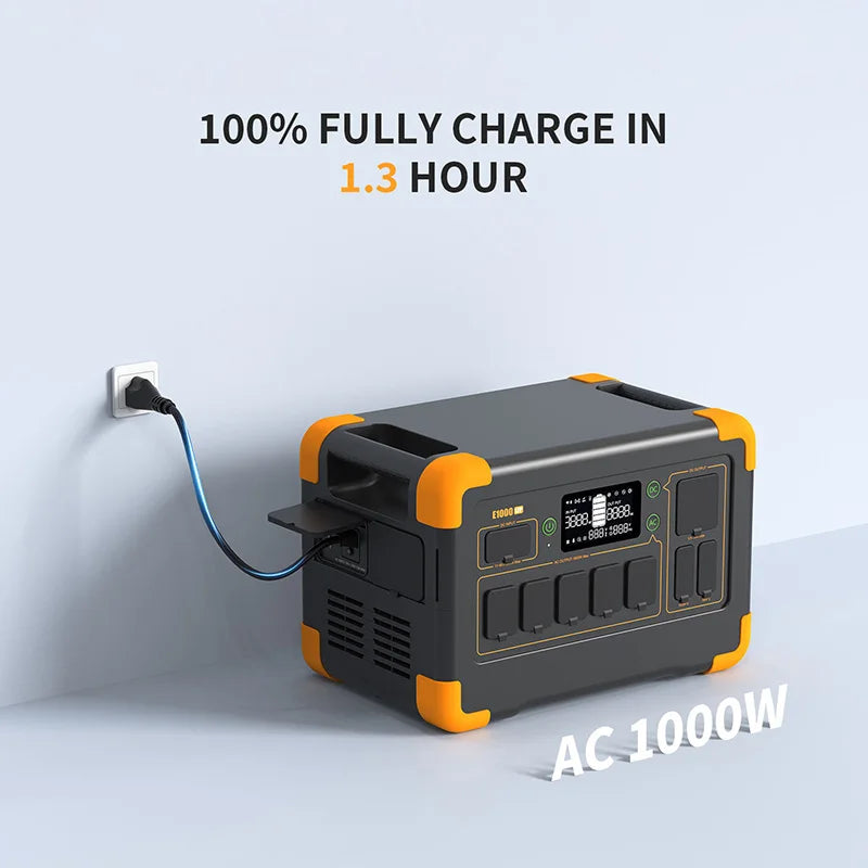 Solar Energy System With Ups 1800w 1024wh Portable Power Station Waterproof Solar Generator Backup Emergency