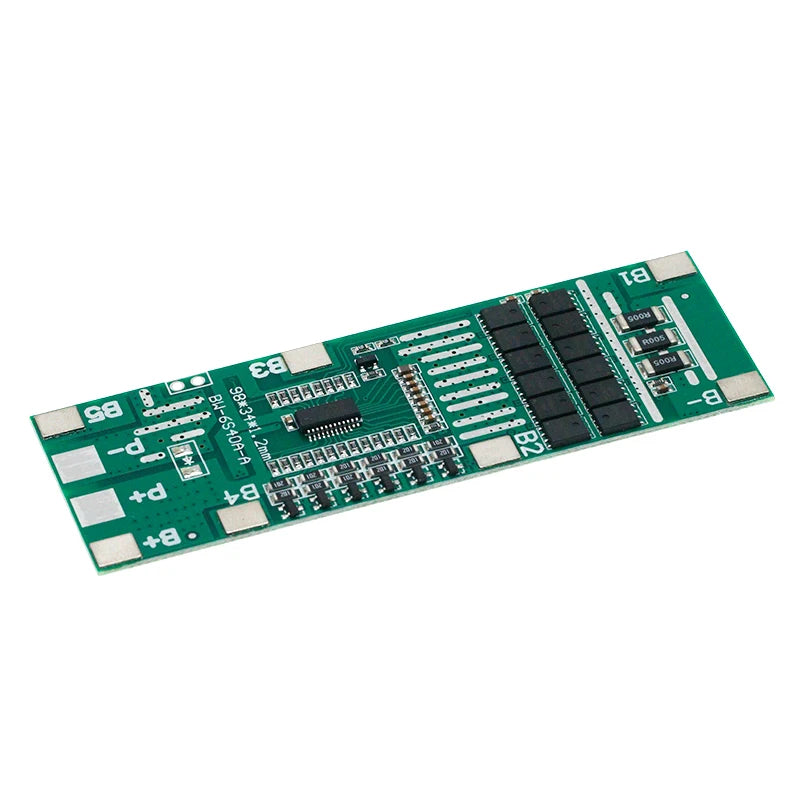 24V 6S 40A BMS 18650 Li-Ion Lithium Battery Poretect Board Solar Lighting BMS PCB With Balance For Ebike Scooter