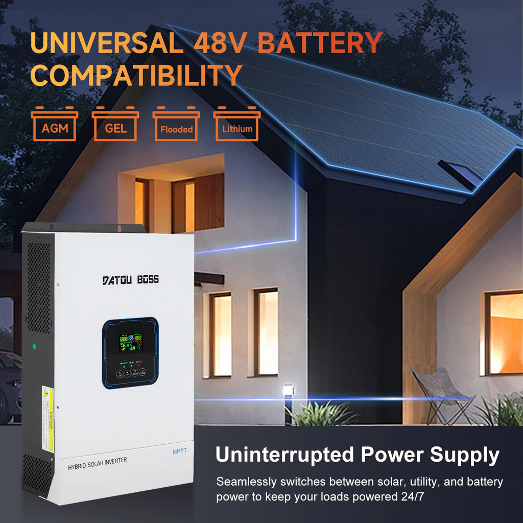 DATOU BOSS DT4855U 5.5kW Hybrid Solar Inverter 48V 5kVA Off-Grid Pure Sine Wave MPPT Home CE RoHS 1-Year Warranty