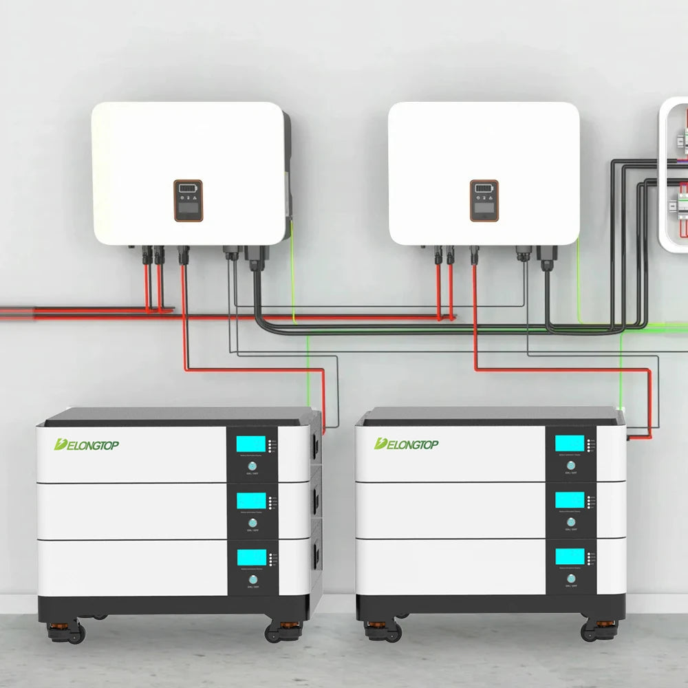 Delongtop All-in-One 12Kw Inverter Stackable 48V 51.2V 200Ah Lithium Battery for Solar Energy System Energy Storage 10Kwh LifePO4 Battery