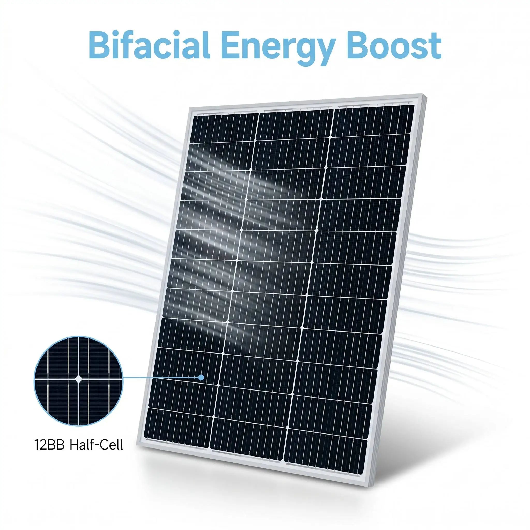 200W 300W N-Type HJT Bifacial Double Glass Solar Panel 12BB Monocrystalline PV Module for Balcony Garden Rooftop Use