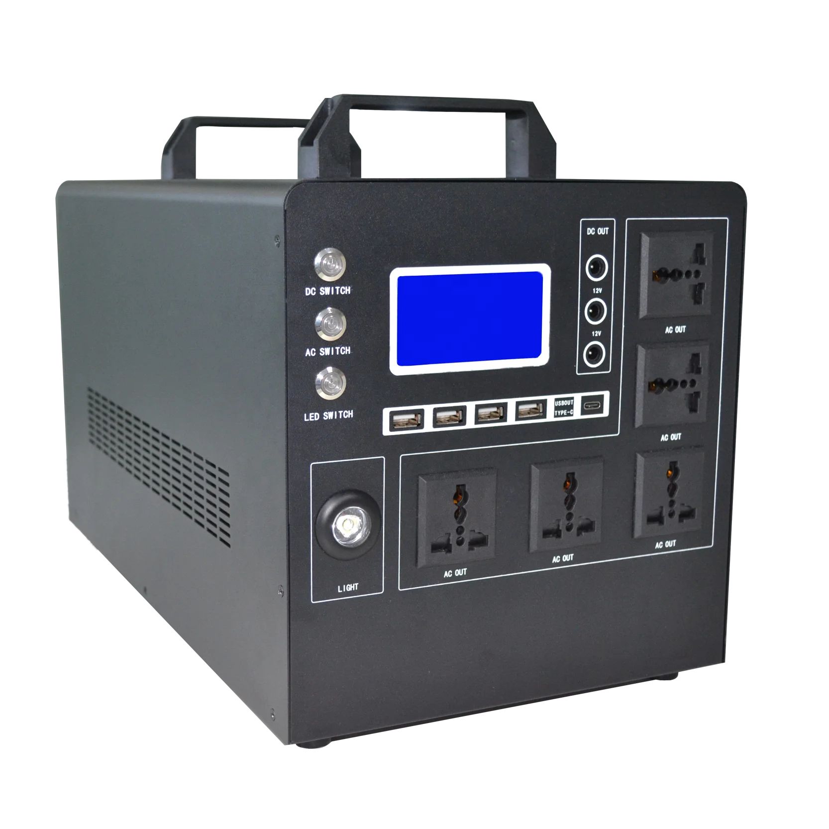 Portable 2000W All-in-One Solar Generator Kit Lithium Battery System for Home Use