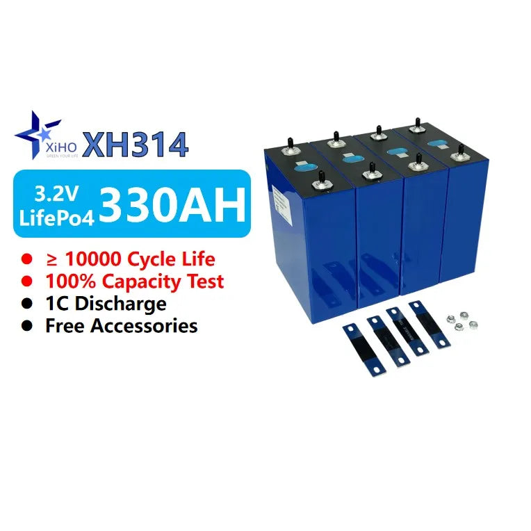 Xiho 3.2v 314ah Grade a Lifepo4 Rechargeable Battery Cells 8000 Cycles Prismatic Lithium Ion for Energy Storage