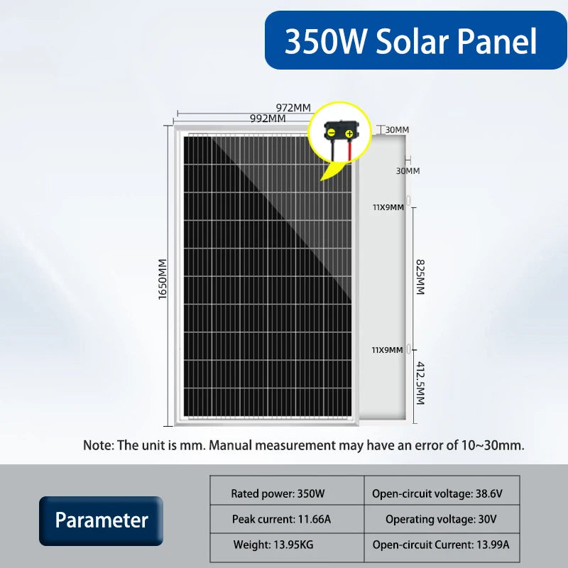 In Stock Wholesale Outdoor Monocrystalline Silicon Solar Panel PV Module with 18V-42V Output 200W 250W 300W 350W 410W 550W