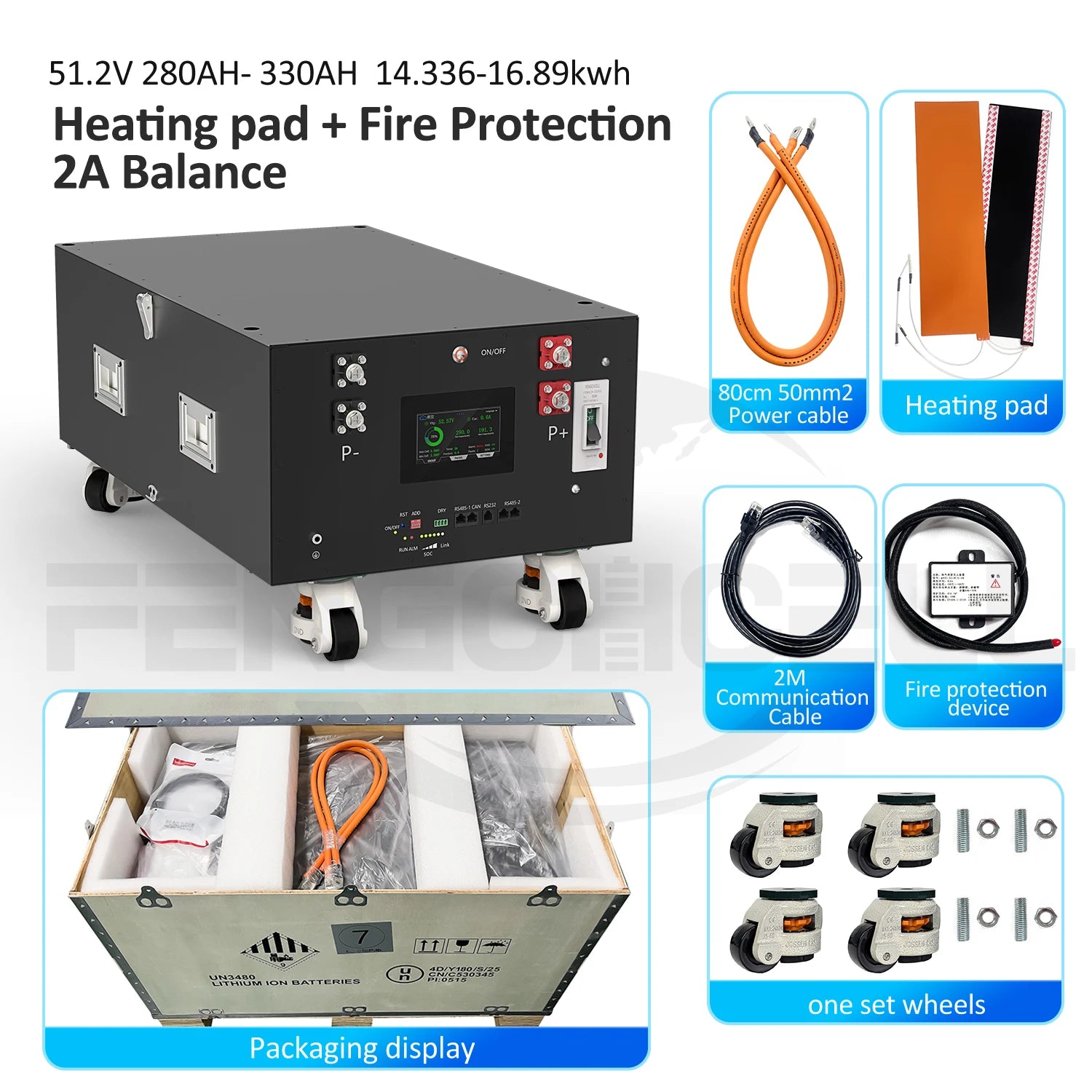 Poland 8000+ Cycles Long Life 51.2V 314Ah 16Kwh Lifepo4 Battery Pack Stackable Home Solar Energy Storage Battery PRIME RJ SOLAR PH