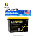 LIGHTNING 12V 24V 100Ah 200Ah 280Ah 300Ah 320Ah 340Ah 460Ah LiFePO4 Battery RV Boat Home Solar Energy Storage MSDS UN38.3 CE 5-Year Warranty