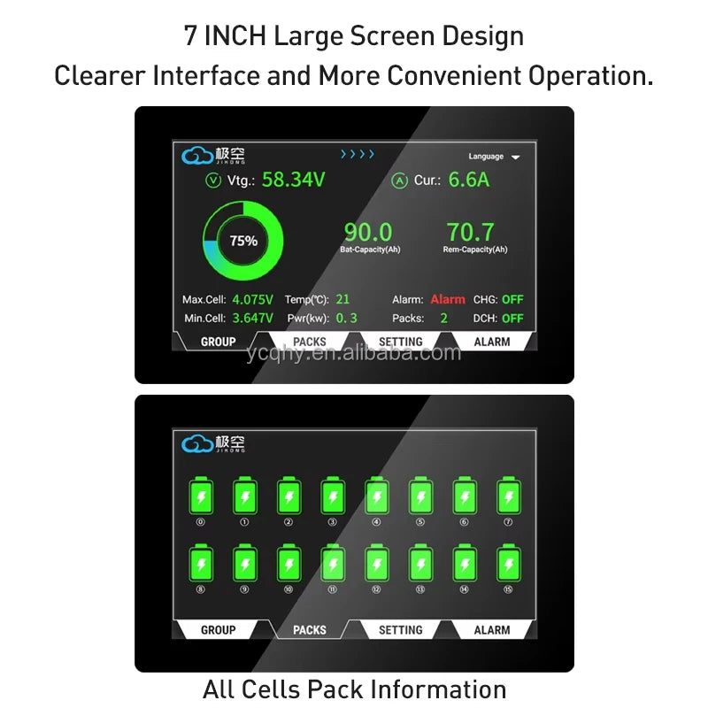 JIKONG 7.0 Inch Touch Screen LCD Display LCD-7.0-TTL-P for JK Smart BMS PB Series V19 Active Balancer Battery Accessories