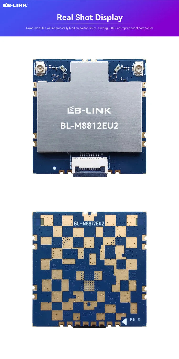 BL-M8812EU2 High Power 29DB Wireless Module 5G WiFi FR-4 Material Customizable Board Size