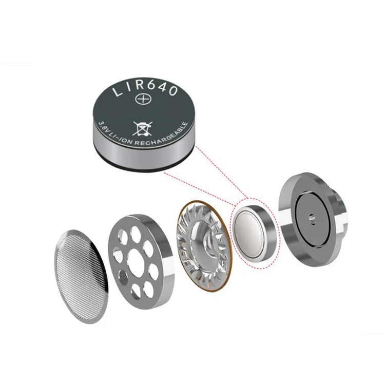 LIR640 3.6V 7mAh Rechargeable Lithium Button Battery Cell