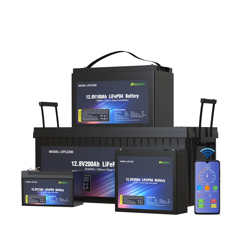 EU Stock Deep Cycle Lithium Ion  LiFePO4 Battery Pack 12V 100Ah 200Ah 300Ah for solar system RV electric boat trolling motor PRIME RJ SOLAR PH