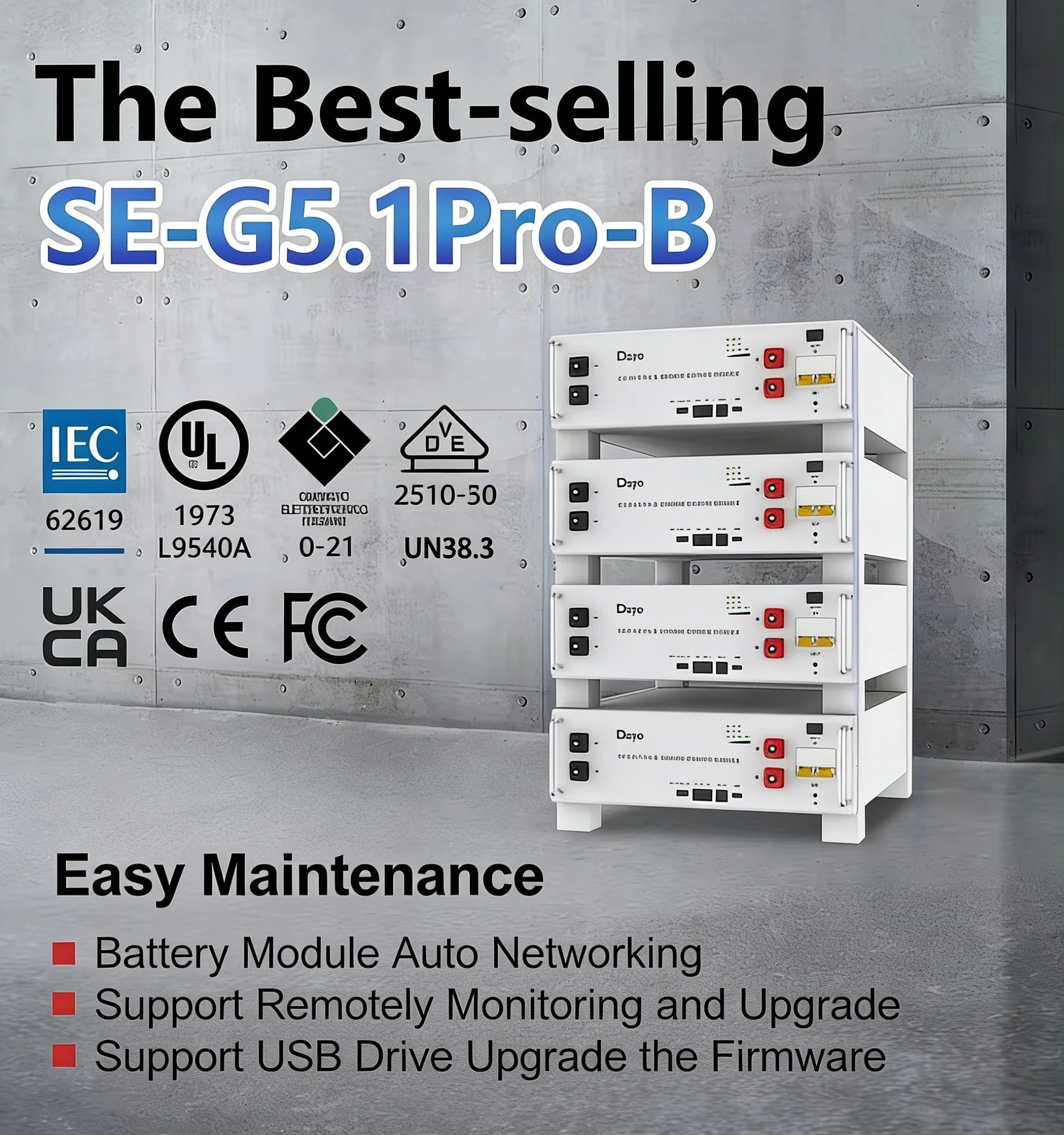 Deye SE-G5.1 Pro-B 51.2V LiFePO4 Battery Pack 10kWh 20kWh 500AH High Voltage Solar Energy Storage System in Stock PRIME RJ SOLAR PH