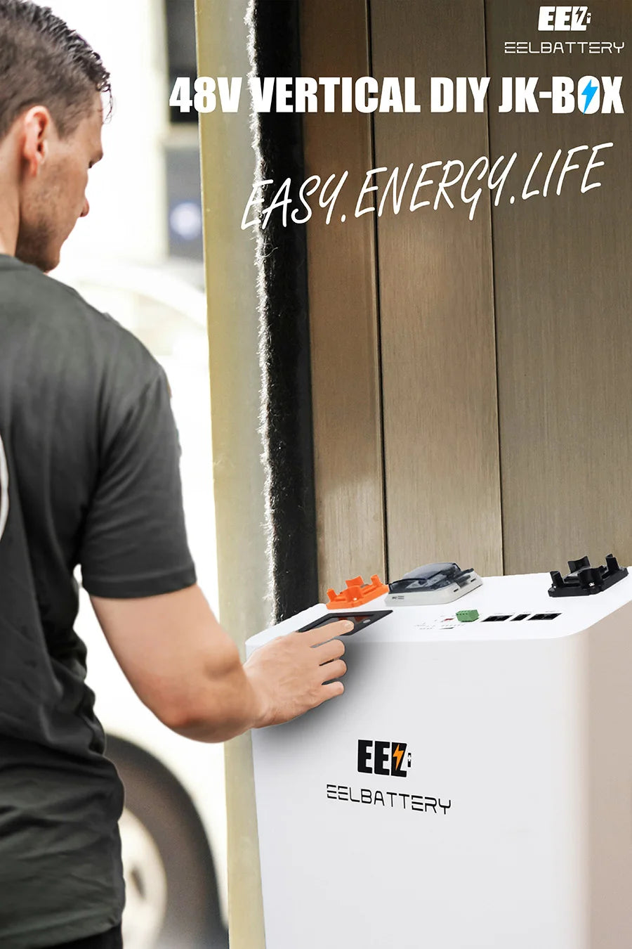 EU Stock EEL V1 48v Lifepo4 Battery Pack Battery Box DIY Kits with JK 200A BMS and Wheels Breaker for 280ah-330ah Lifepo4 Cell PRIME RJ SOLAR PH