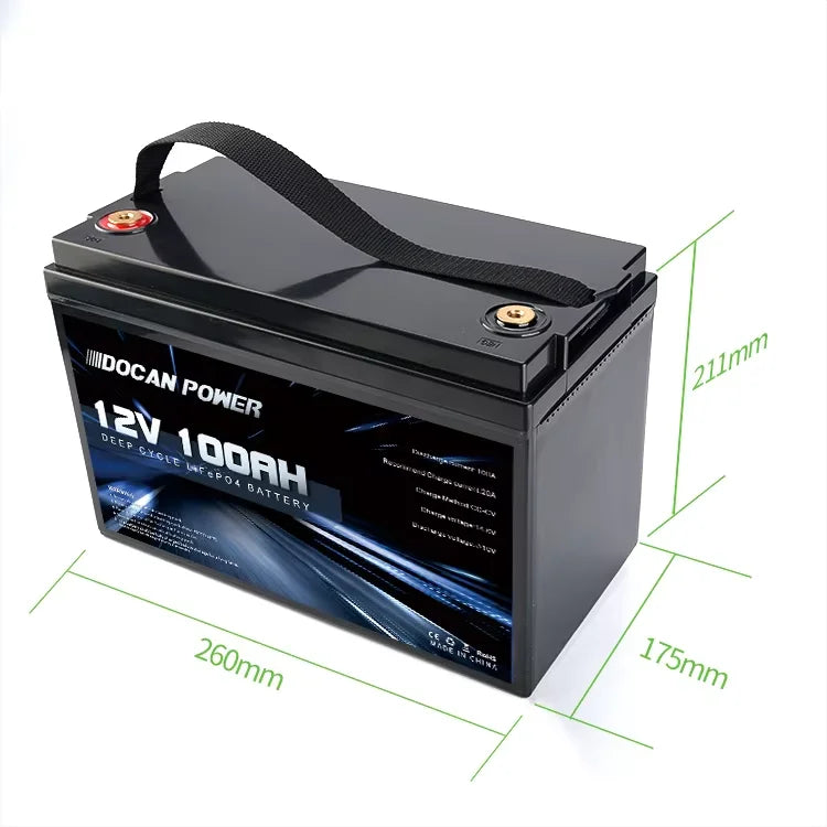 New Deep Cycle  USA FREE Shipping 12V 100AH 1280Wh 4S1P Lifepo4 Lithium Ion Batteries Pack with BMS Solar Energy Storage PRIME RJ SOLAR PH