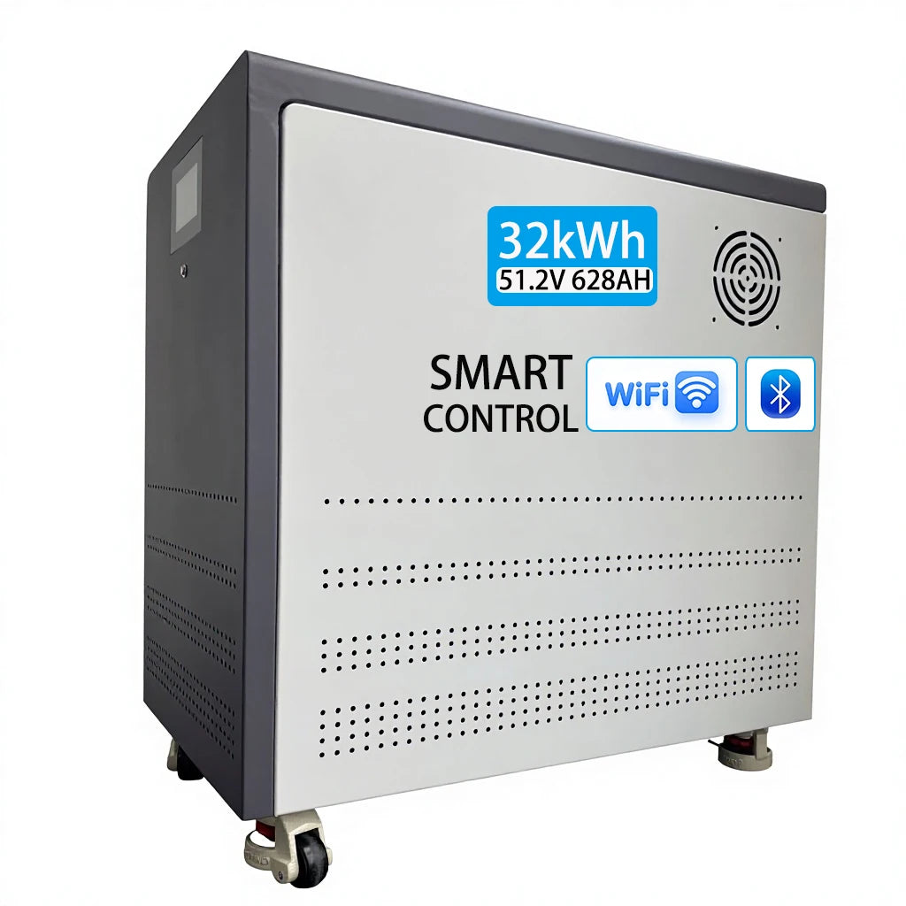 Huanchu 51.2V MB56 16S 628Ah 33KWh Prismatic LiFePO4 Battery Box Kit with JK 300A V19 BMS for Solar Energy Storage