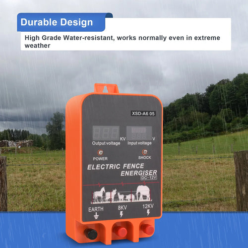 10 KM Fence Charger Electric Fence Energizer for Livestock