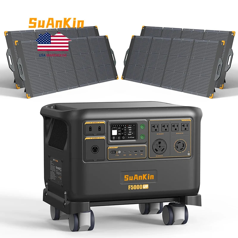 Premium High Capacity 7200W 5120WH Portable Power Stations LiFePO4 Battery Solar Energy System for House Use