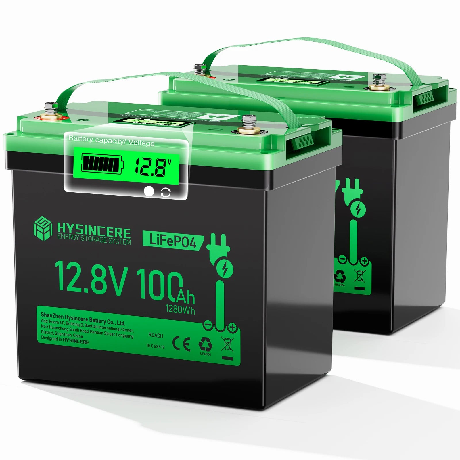 Mini Battery Pack 12.8V 100Ah 6000 Cycles Lithium Battery for RV Trolling Motor Yacht Camping
