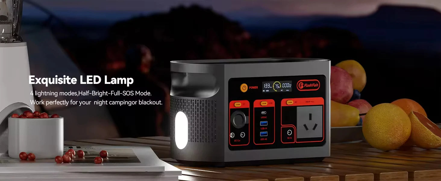 Flashfish 100w 200w 300w Solar Generating Mobile Backup Lifepo4 Battery UPS Pure Sine Wave Portable Power Station