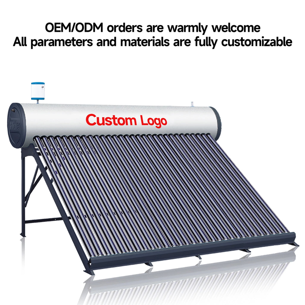 Haier High Efficient Electric & Solar Heat Pipe Evacuated Tube Collector Outdoor Hot Water Heater for Hotel & Household Use