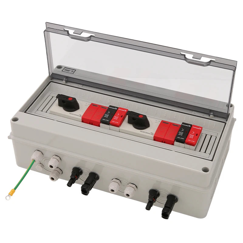 XIONGISOLAR PV Array Combiner Box 2 Strings DC 1000V 2 in 2 Out IP65 Protection Solar Panel PV Combiner Box Waterproof PRIME RJ SOLAR PH