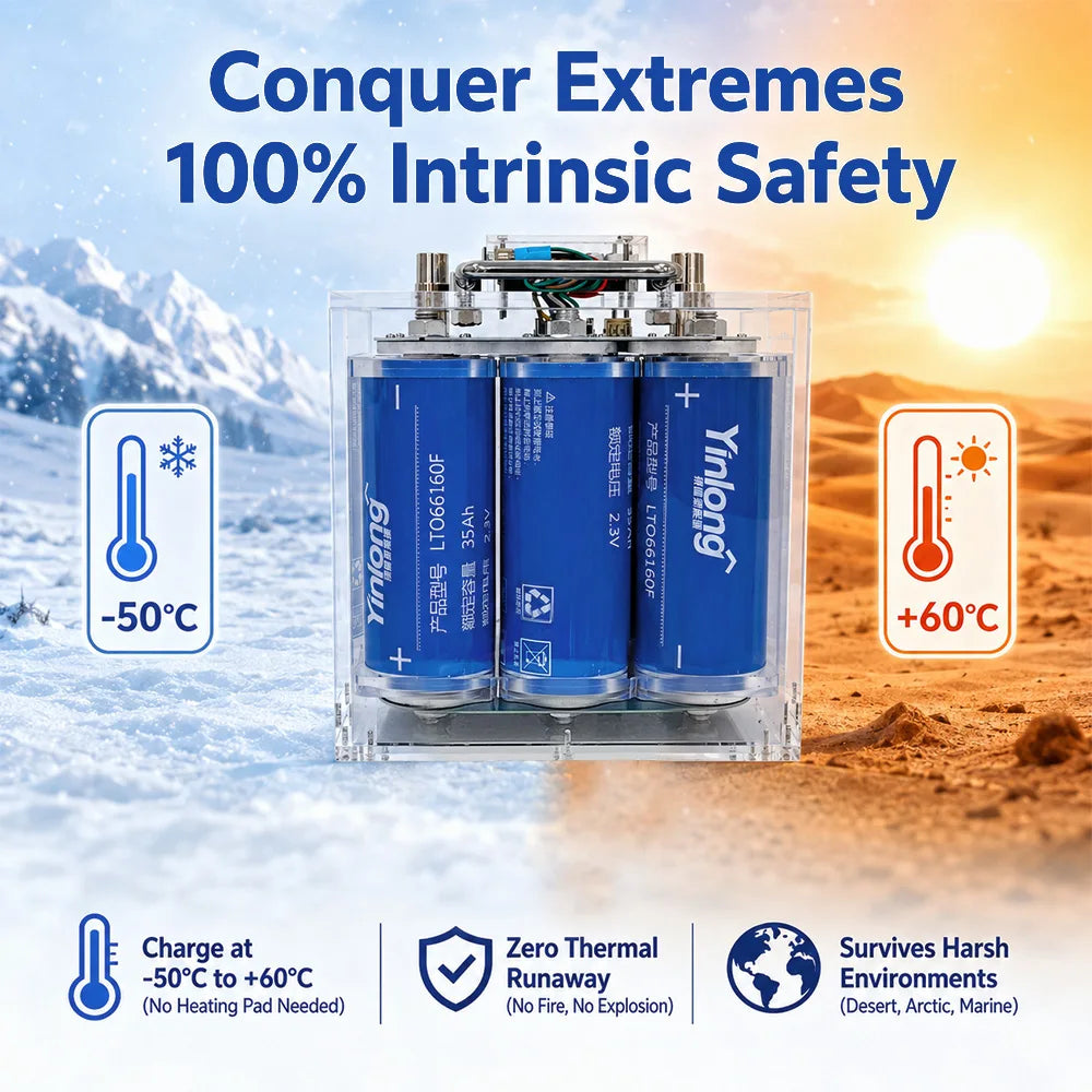 Yinlong 12V 40Ah 45Ah LTO Battery Pack 6S1P for Cold Environment Backup Power Energy Supply System
