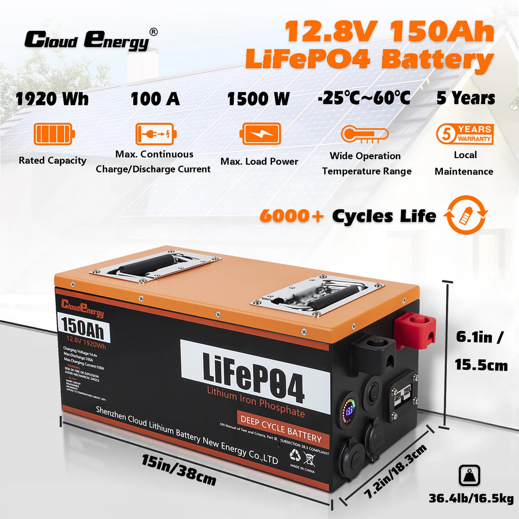 Rechargeable 12v Deep Cycle 12.8V 100Ah 150Ah 200Ah 300Ah Lifepo4 Lithium Ion Battery 12v Lfp 12 Volt Lipo4 12v Lipo Battery