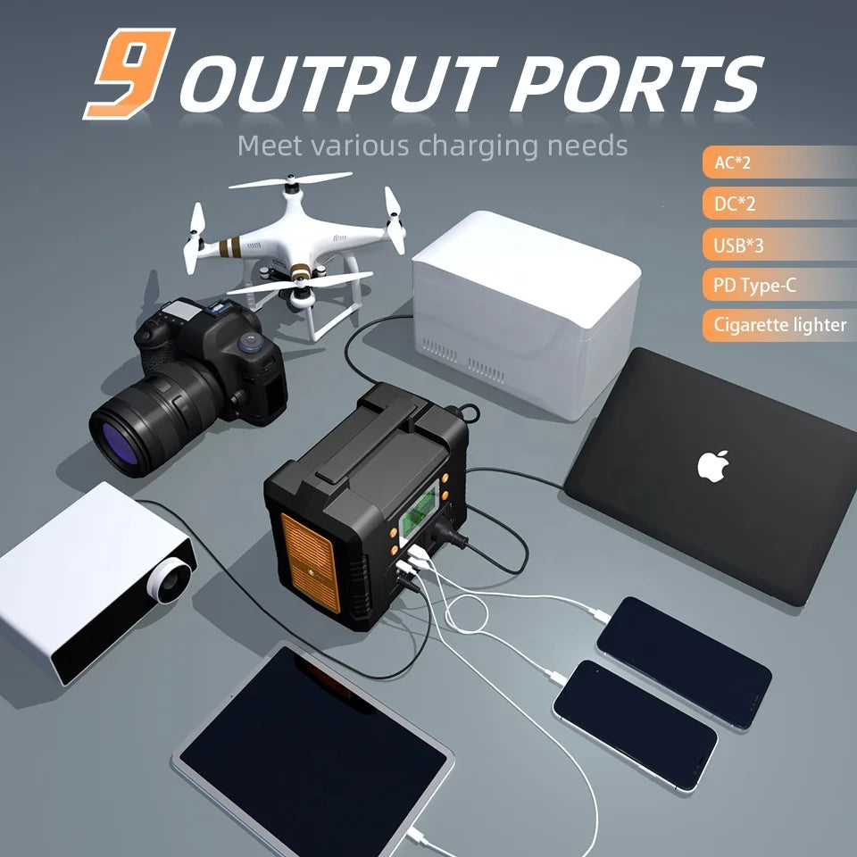 US Spot Power Station Solar Energy System 300W 600W 1200W Outdoor Solar Power Generator Portable Power Station Solar Generator