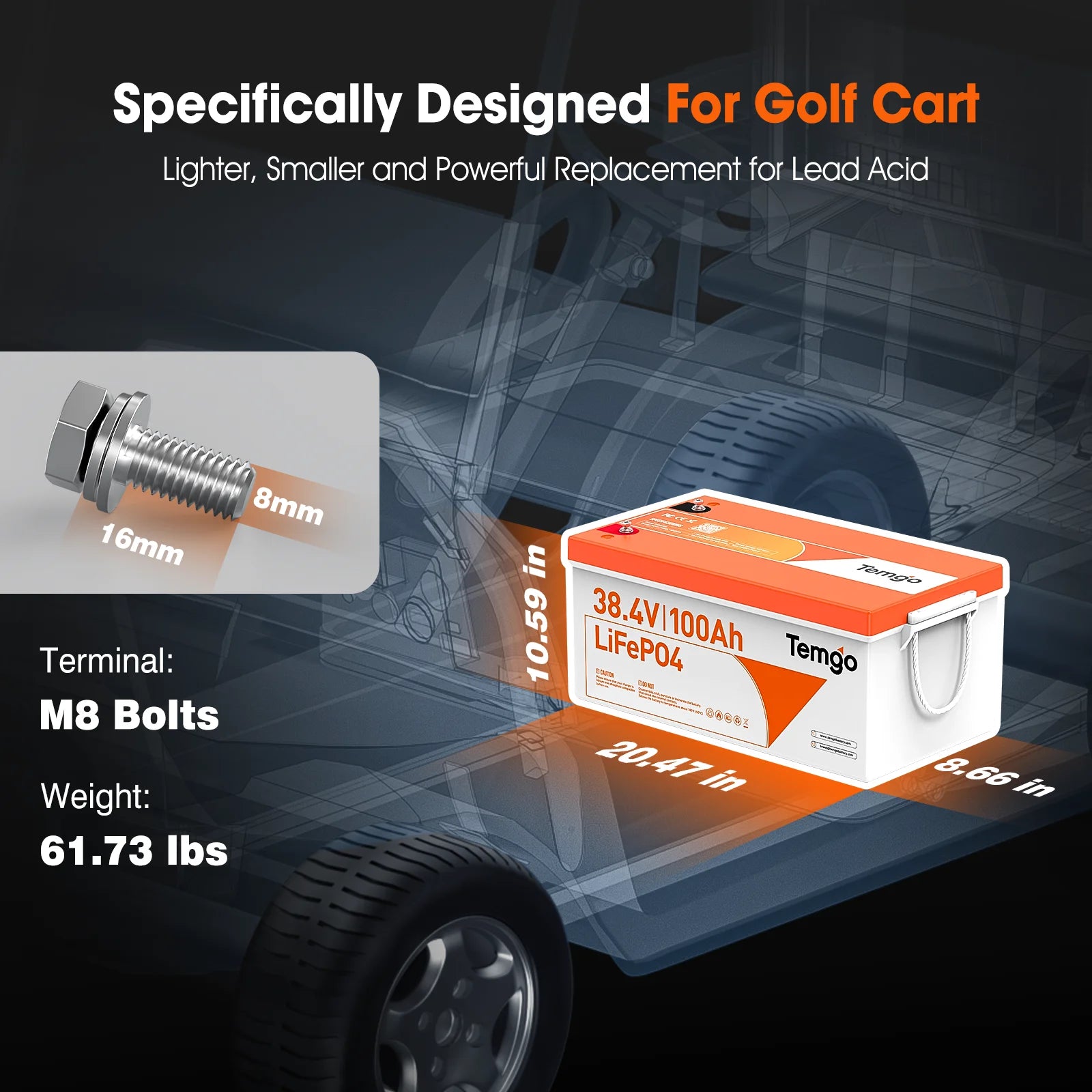 Lifepo4 Golf Cart Battery 36v 48v 72v 100Ah LiFePO4 Battery Golf Cart Lithium Battery With Lcd Display Charger