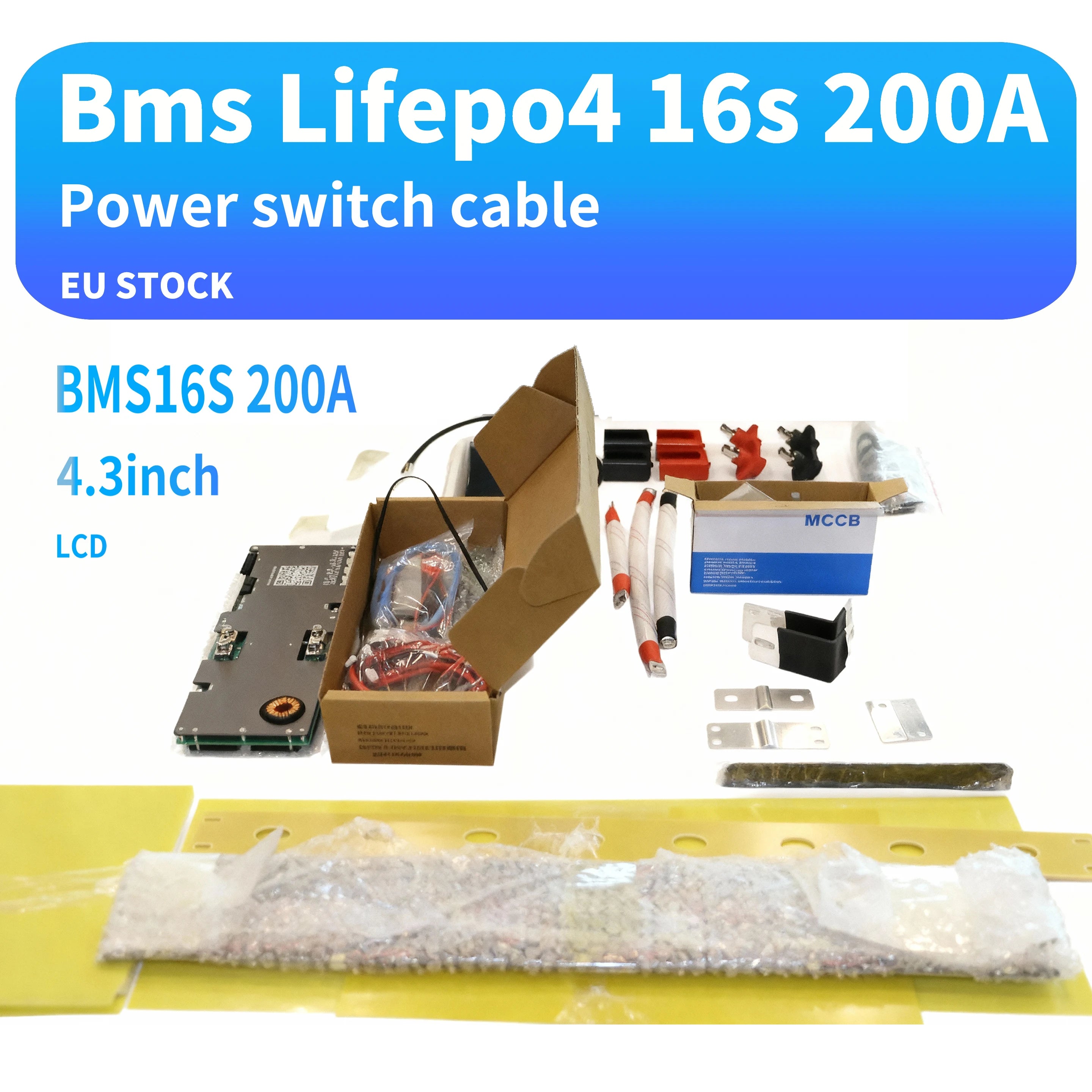 EU PL Stock Grade LF280K 48V 280AH/300AH DIY 15kWh Solar Energy Storage JK PB2A16S20P 200A BMS LiFePO4 Metal 16S Battery Box LCD