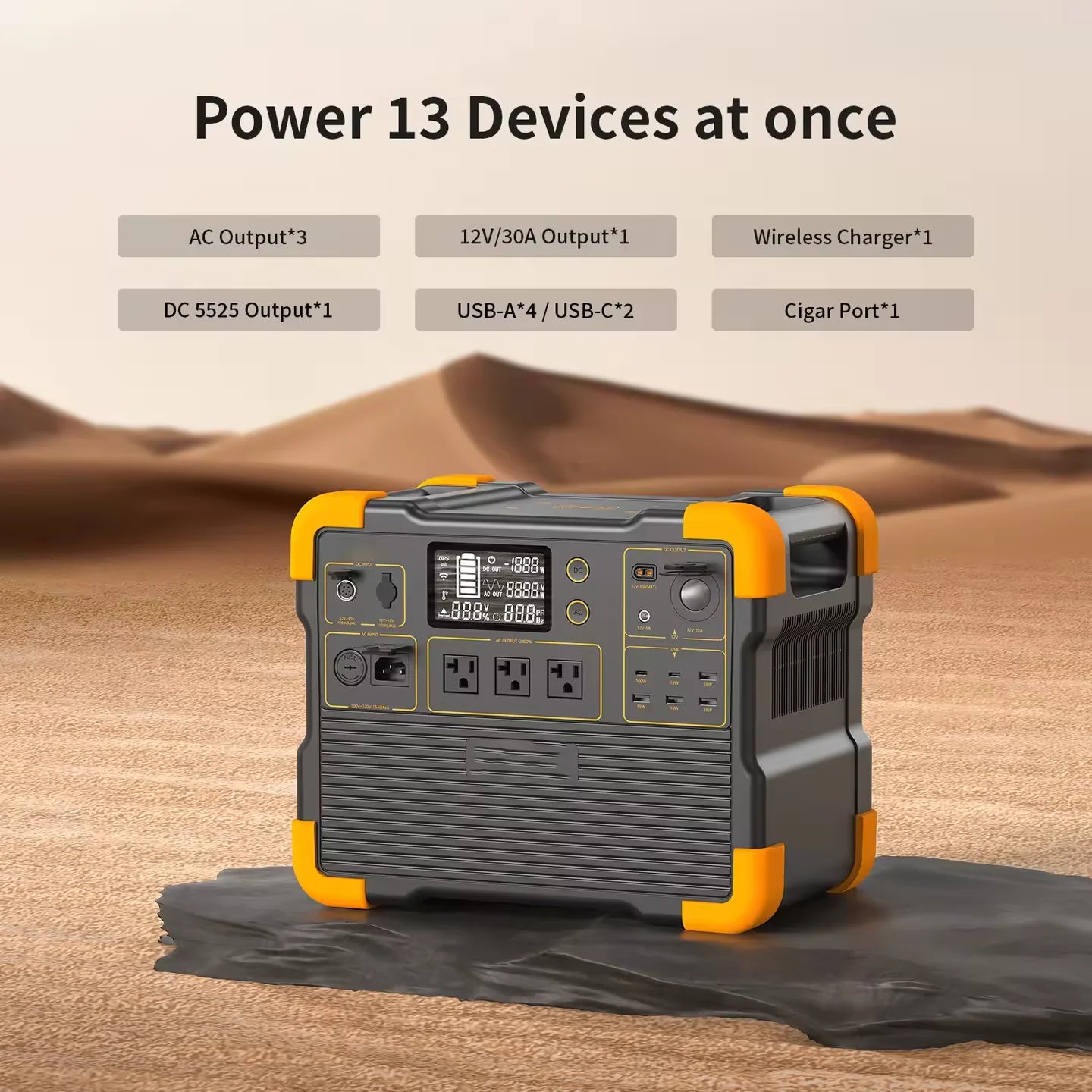 Solar Energy System Portable Power Supply Pure Sine Wave 1500W Power Station with Fold Solar Panels