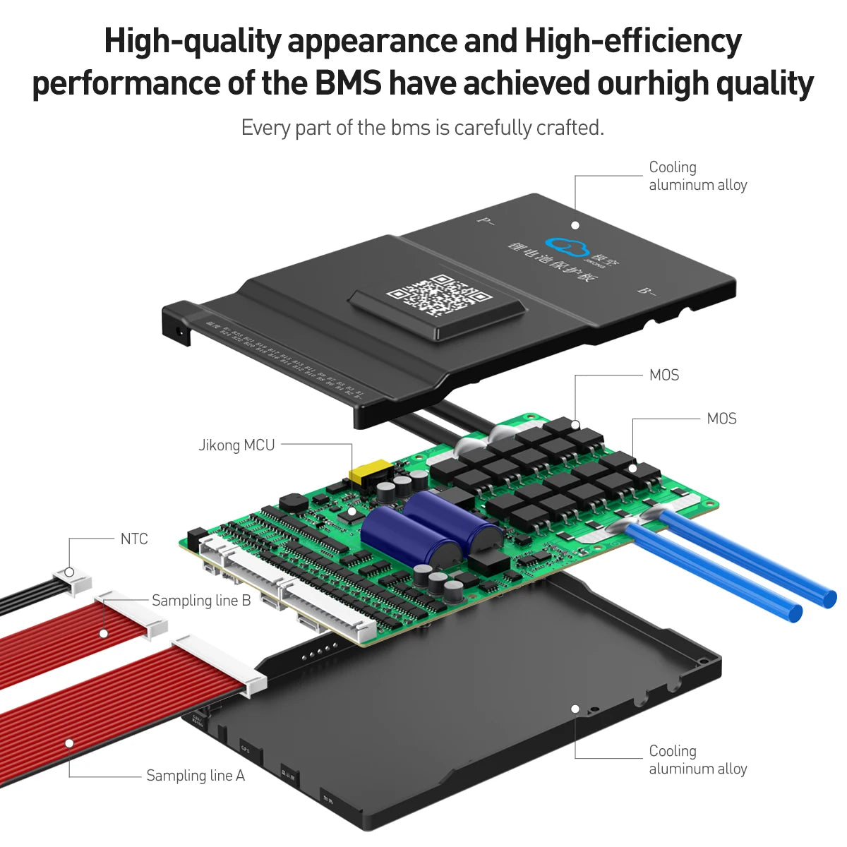 Jikong JK-B2A20S20P 200A PCB Battery Management System (BMS) for 8s 16s 20s 24s Lifepo4 Li-ion Lithium Batteries BMS JK