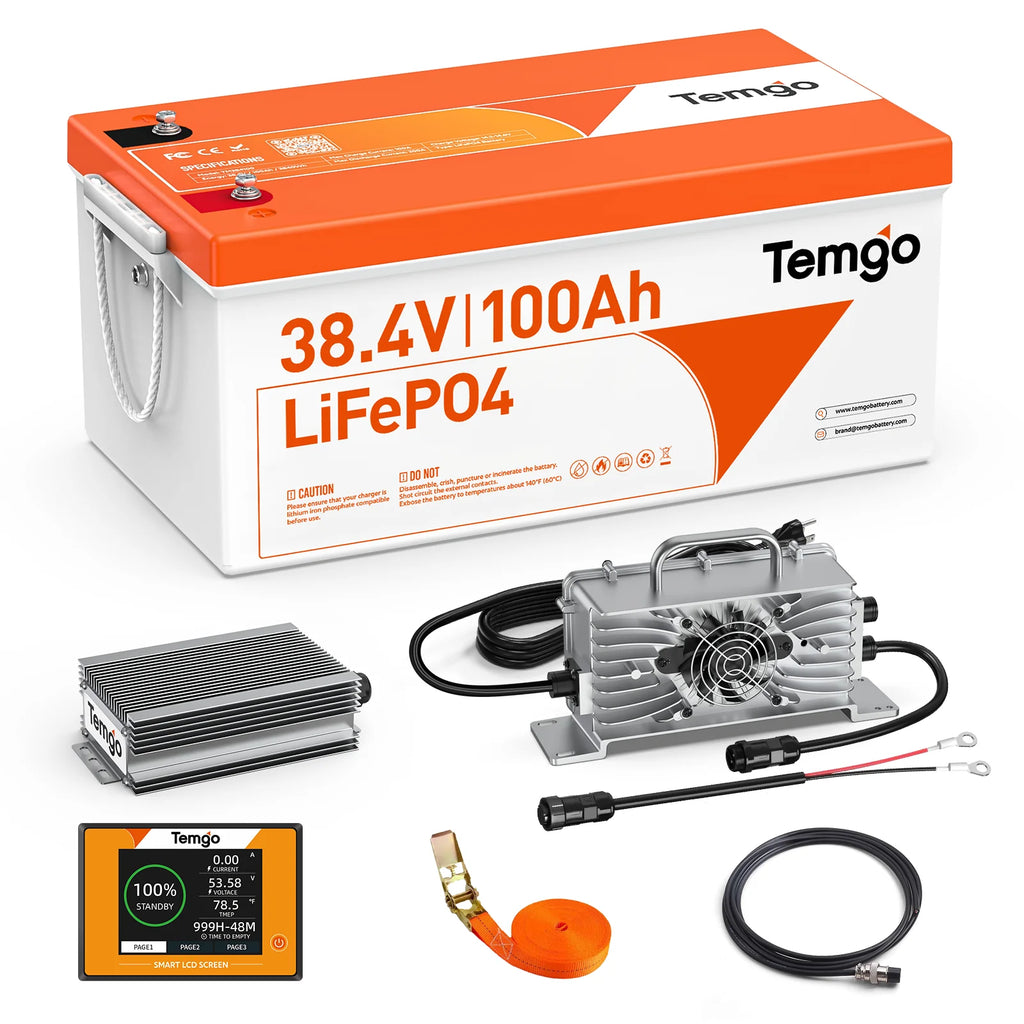 TEMGO Lifepo4 Golf Cart Battery 36v 48v 72v 100Ah LiFePO4 Battery Golf Cart Lithium Battery With Lcd Display Charger